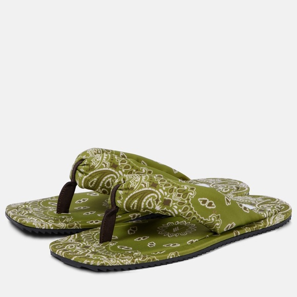 The Attico Indie Bandana Printed Thong Sandals Flip Flops Green Size 11 41 NWT - Picture 1 of 8